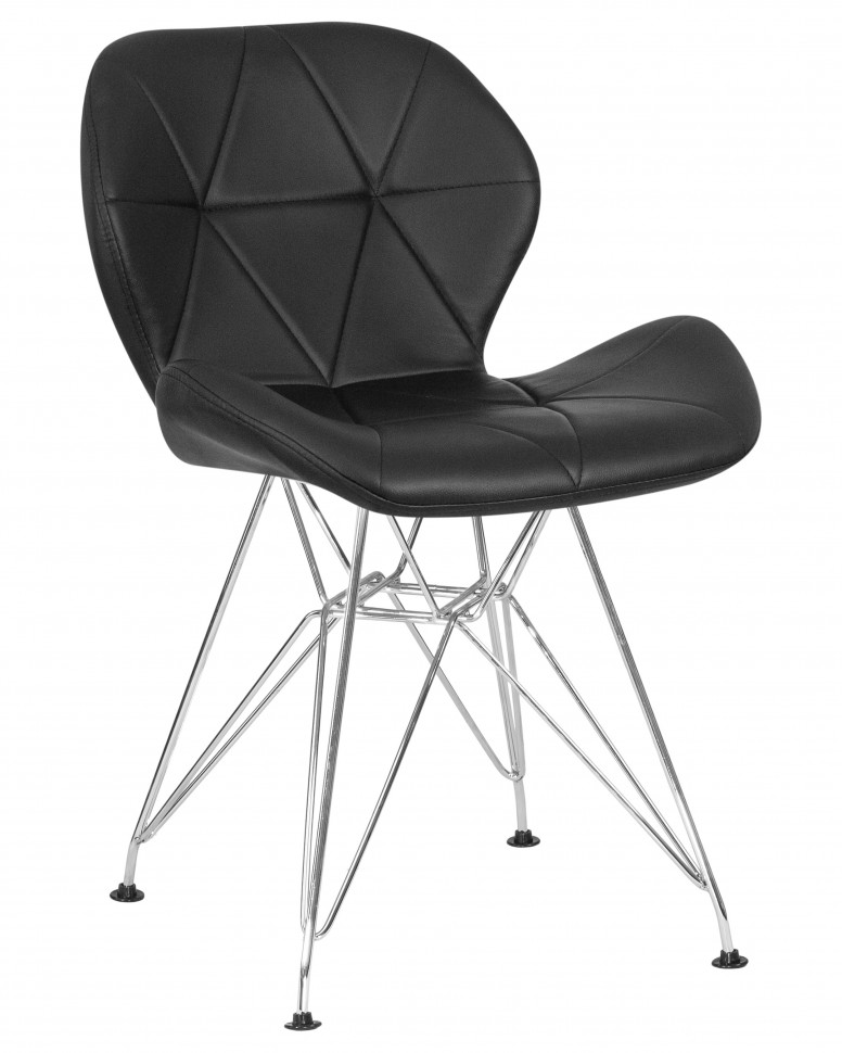Набор 4 шт Стул обеденный DOBRIN BUTTERFLY CHROME, ножки хром, цвет чёрный