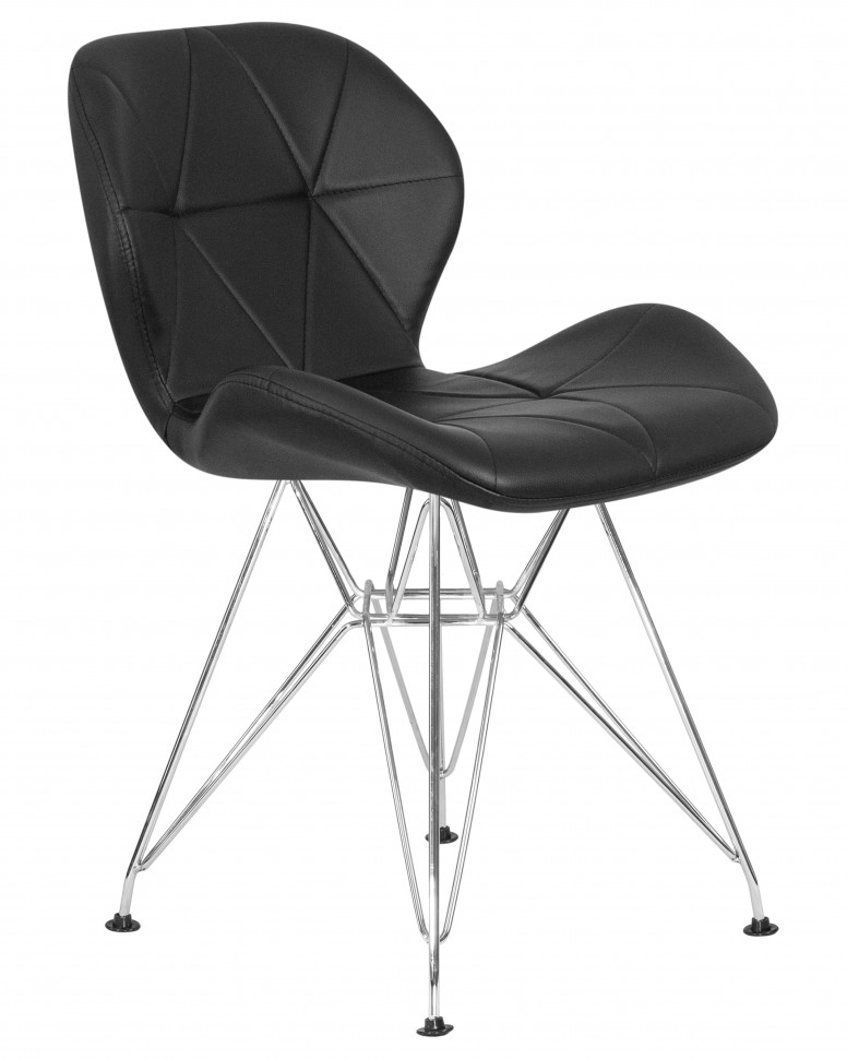 Набор 4 шт Стул обеденный DOBRIN BUTTERFLY CHROME, ножки хром, цвет чёрный