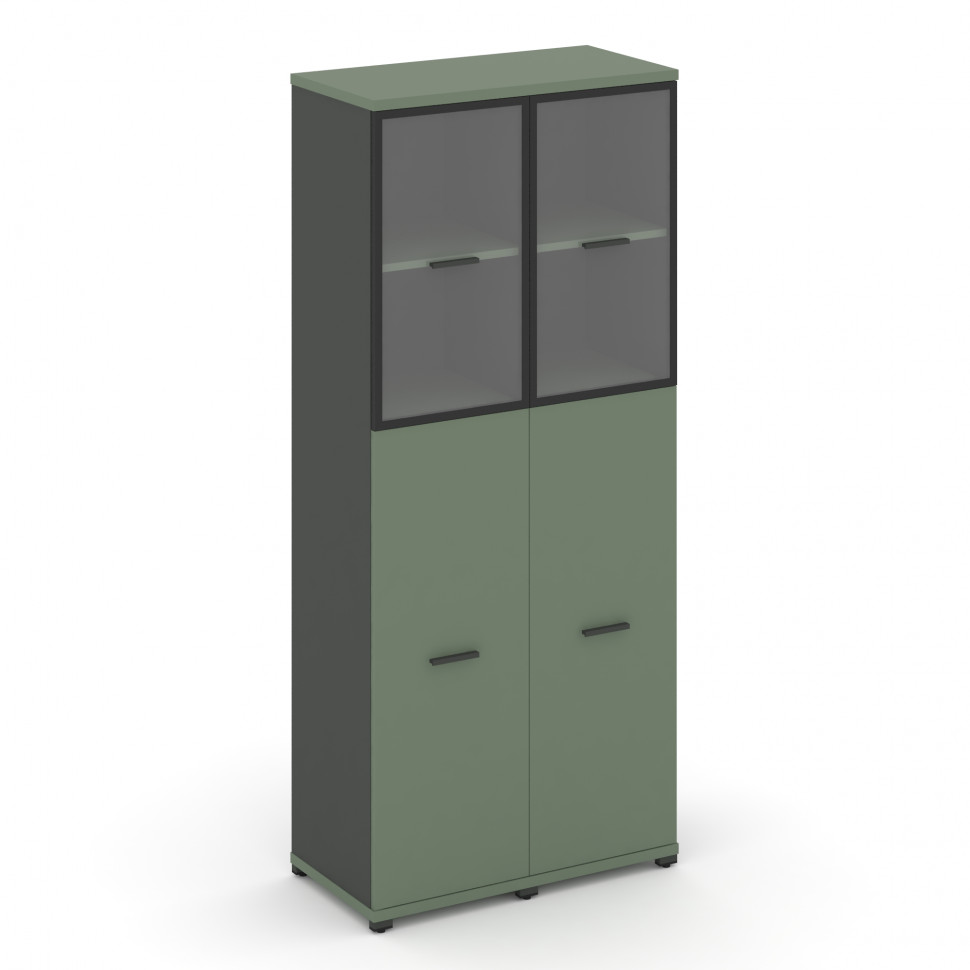 Concept Шкаф 2 узкие секции, 5 ниш CN.STU-525 RPB A Кобо/Антрацит/Металл Антрацит/Прозрачный 836*420