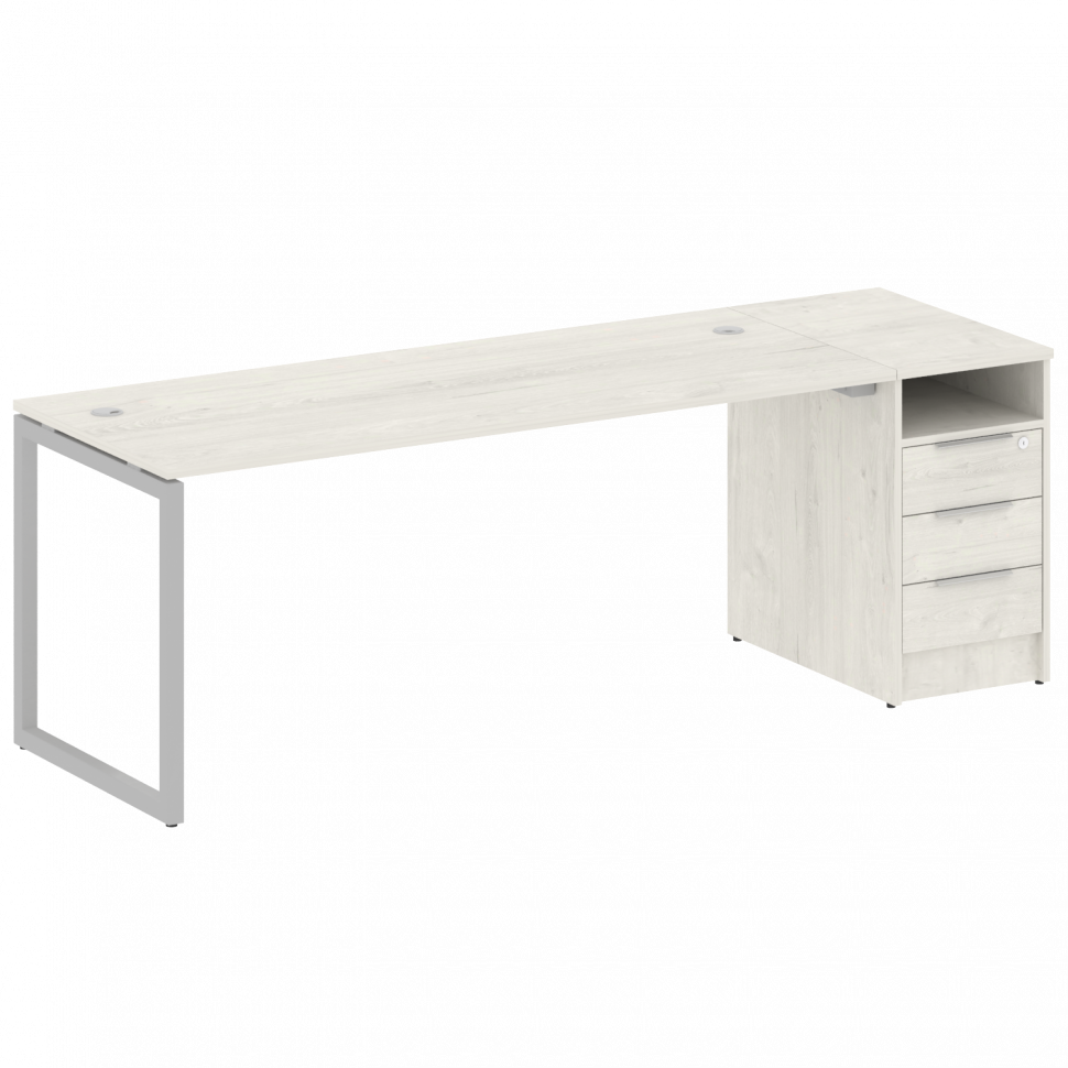Metal System Quattro Рабочая станция с тумбой на О-образном м/к 40БО.РС-СТП-1.5 Дуб Наварра/Металл С Metal System Quattro Рабочая станция с тумбой на О-образном м/к 40БО.РС-СТП-1.5 Дуб Наварра/Металл С