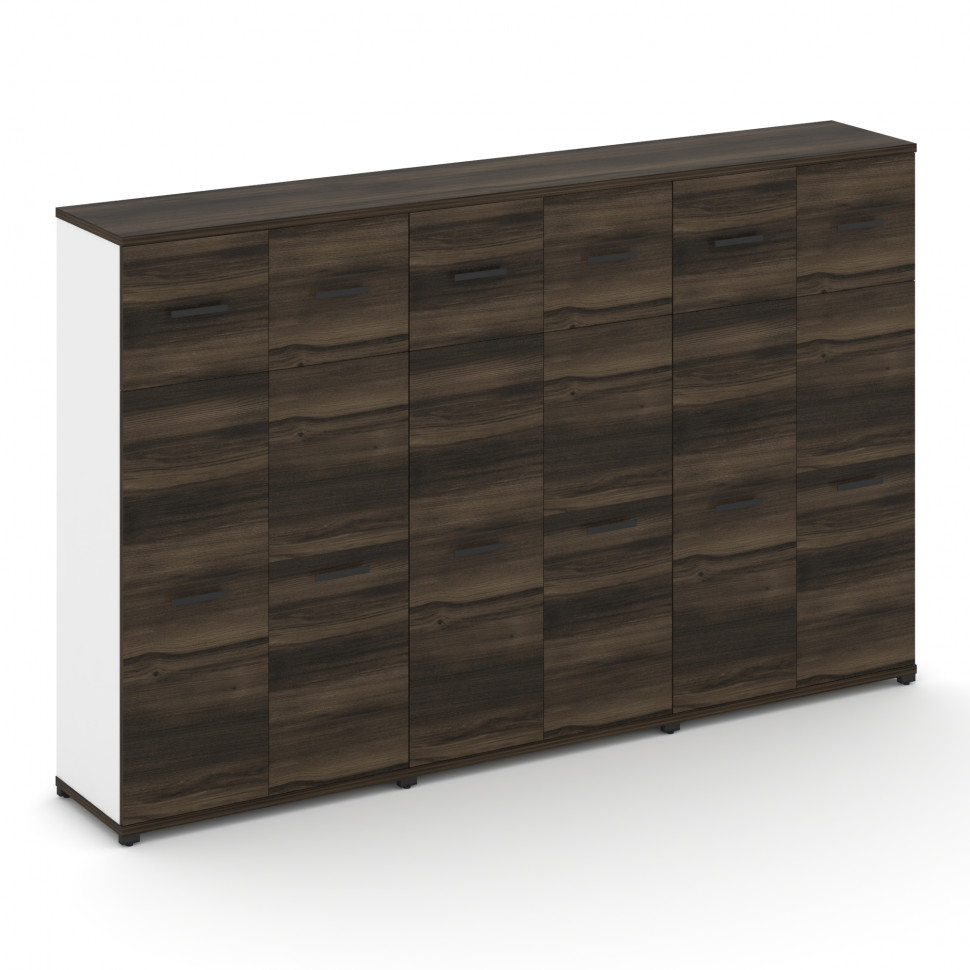 Concept Шкаф 3 широкие секции, 4 ниши CN.STS-434 B Дуб Мали/Белый Бриллиант/Металл Черный 2500*420*1