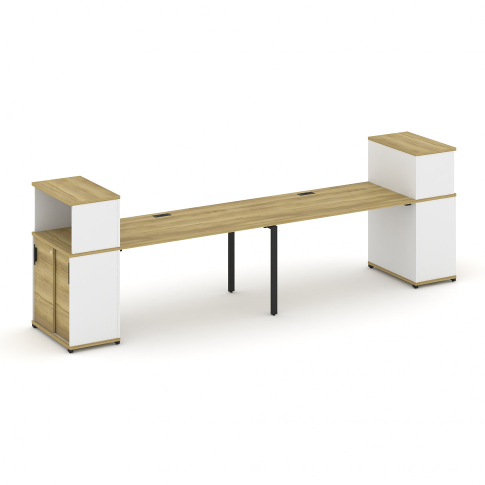 Concept Рабочая станция с опорными шкафом-купе с надставкой низ. CN.ORS-239 B Дуб Винченцо/Белый Бри