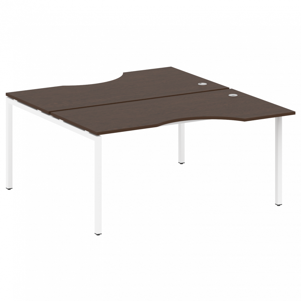 Metal System Quattro Рабочая станция криволинейная на П-образном м/к 40БП.РАС-СА-2.1 Венге Цаво/Мета