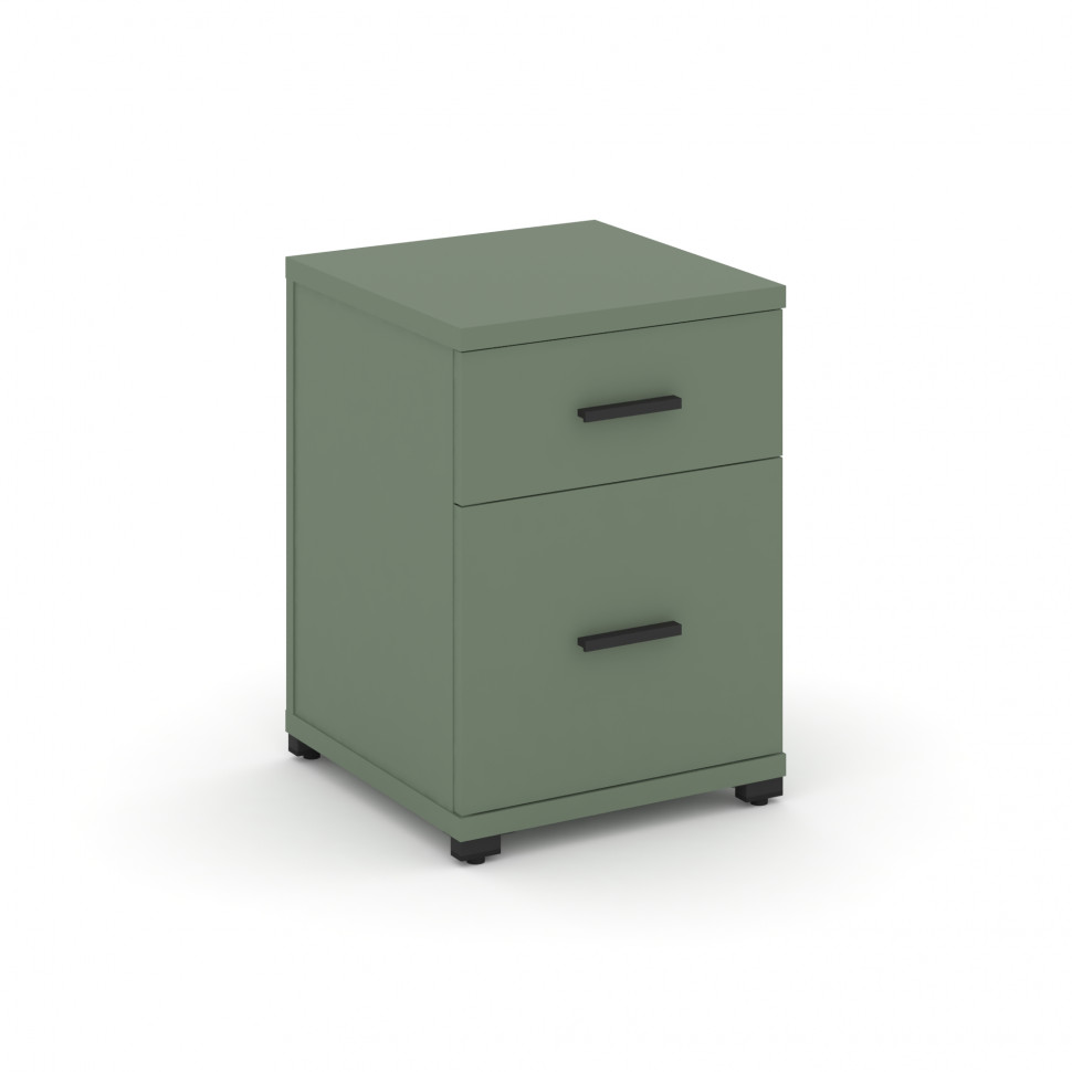 Concept Тумба опорная/приставная 1 ящ.+1 распаш. фасад CN.TUO-004 B Кобо/Металл Черный 420*420*583