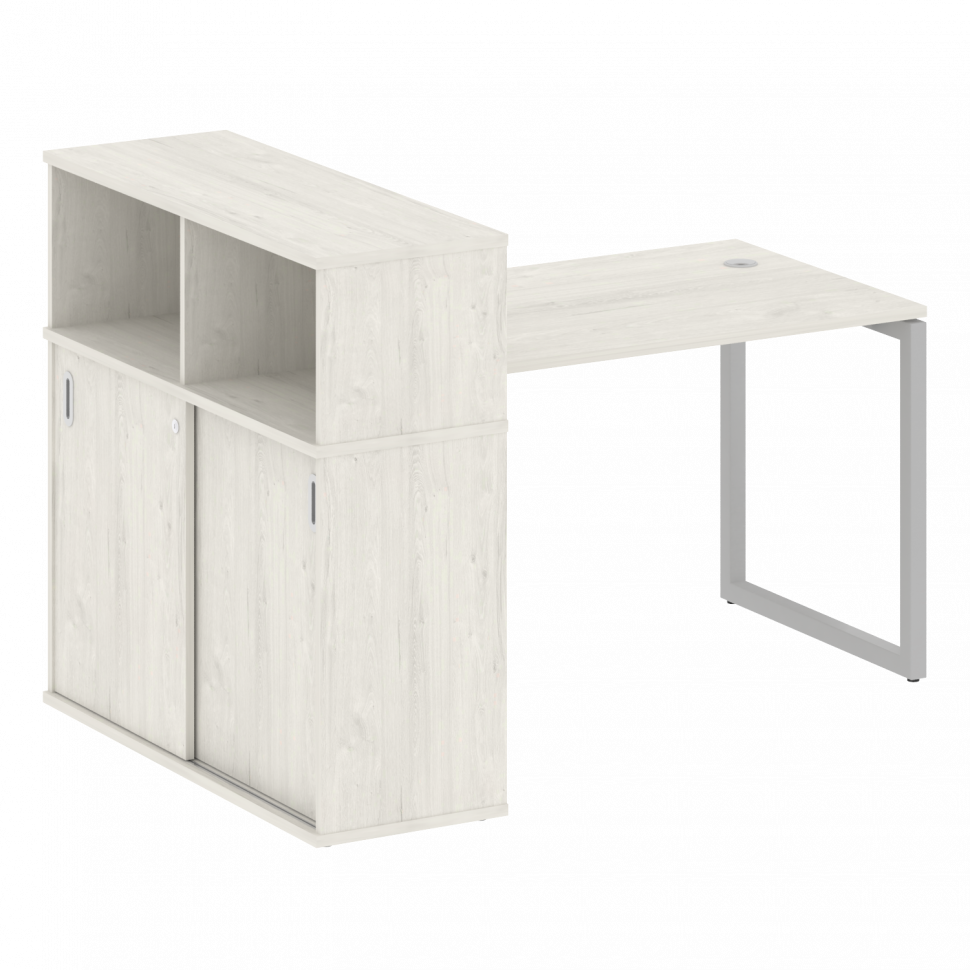 Metal System Quattro Стол письменный с шкафом-купе на О-образном м/к 40БО.РС-СШК-3.2 Т Дуб Наварра/М Metal System Quattro Стол письменный с шкафом-купе на О-образном м/к 40БО.РС-СШК-3.2 Т Дуб Наварра/М