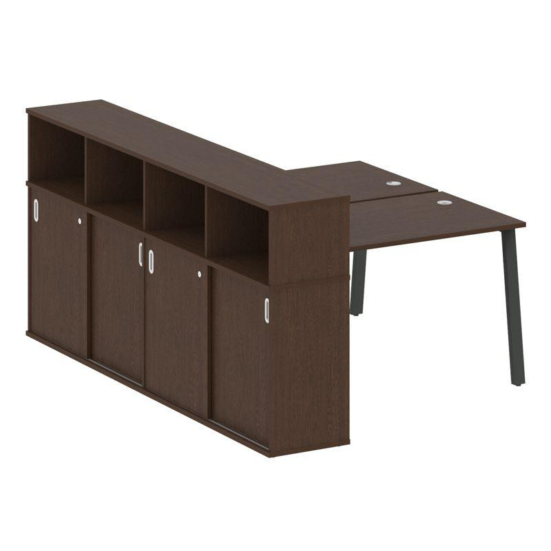 Metal System Рабочая станция с шкафом-купе на А-образном м/к БА.РС-СШК-4.2 Т Венге Цаво/Металл Антра