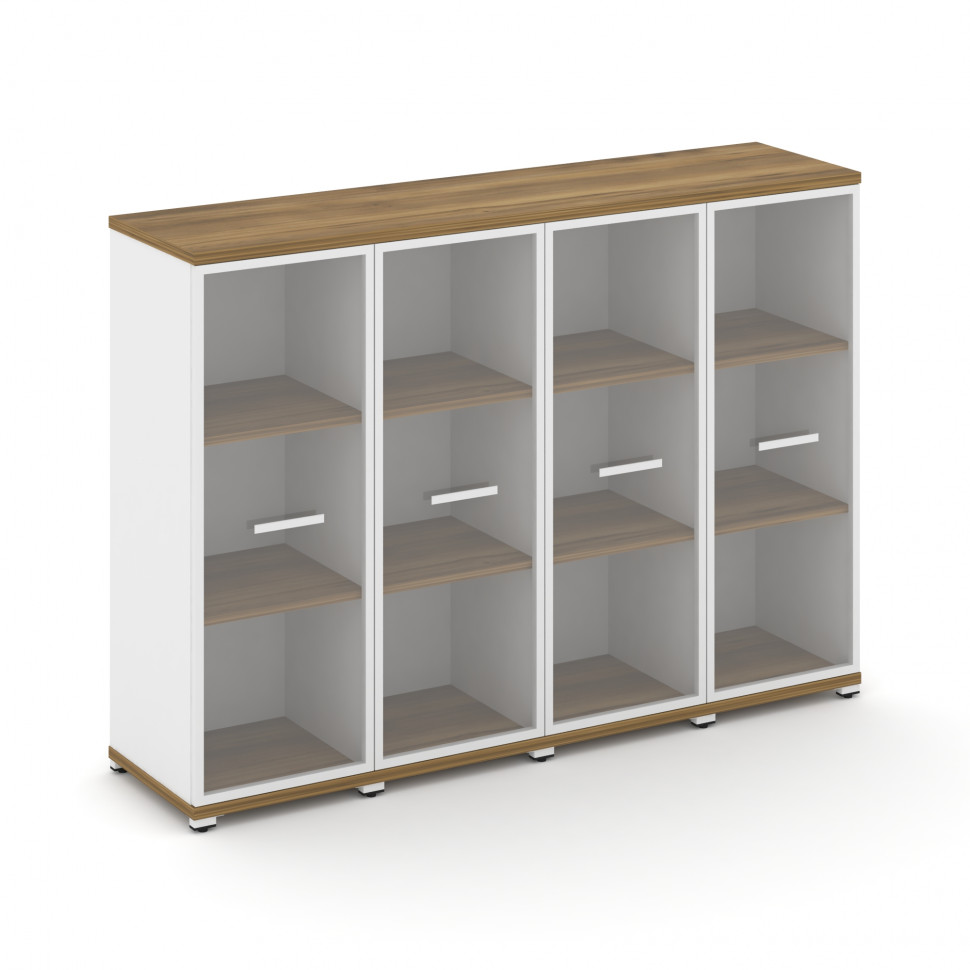 Concept Шкаф 4 узкие секции, 3 ниши CN.STU-346 RPW W Сандал Янтарный/Белый Бриллиант/Металл Белый/Пр