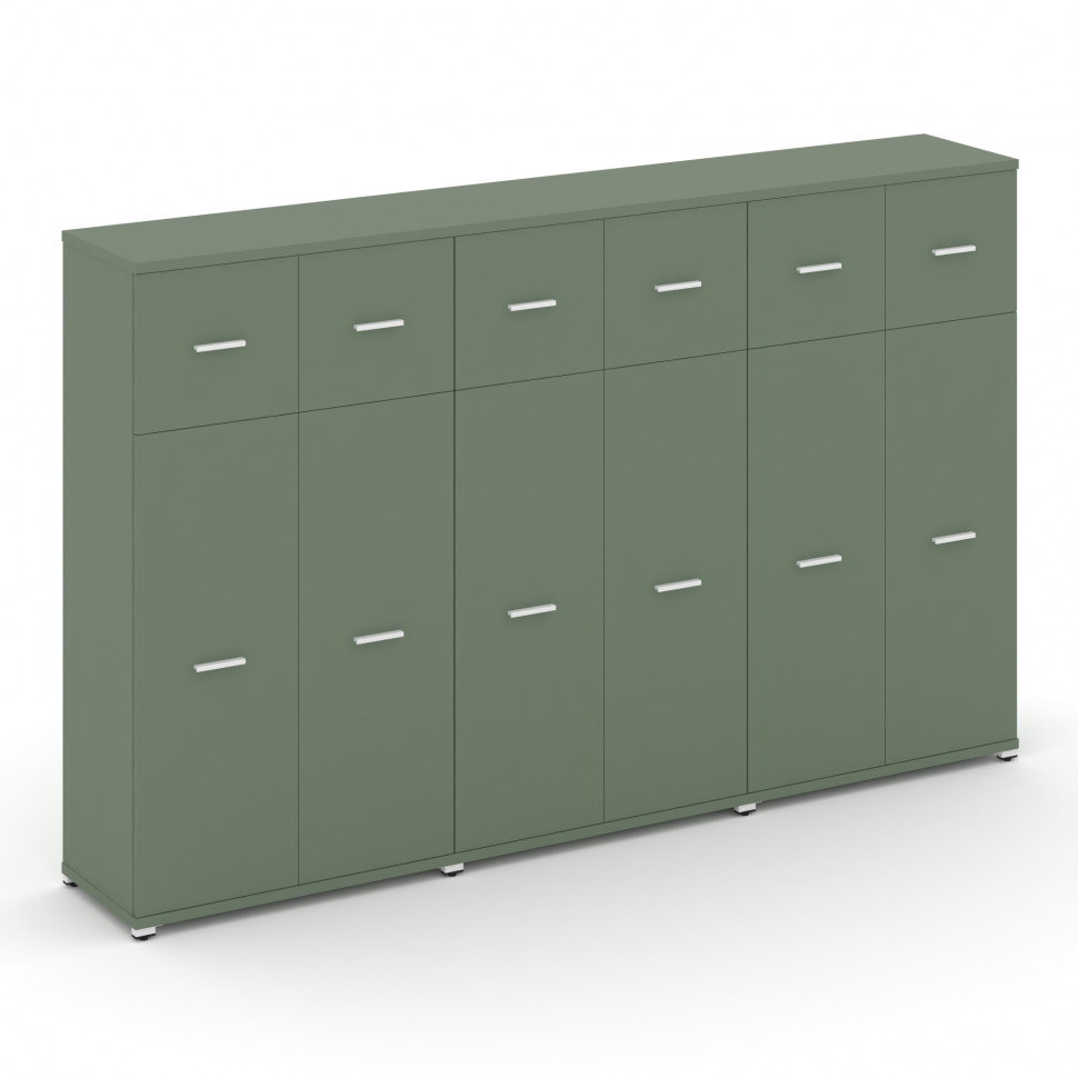 Concept Шкаф 3 широкие секции, 4 ниши CN.STS-434 W Кобо/Металл Белый 2500*420*1554