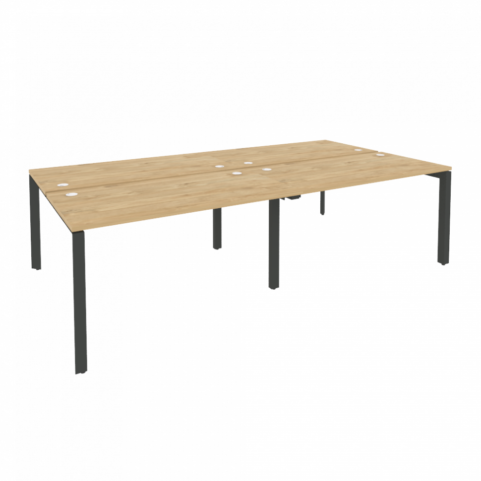 Onix Рабочая станция на П-образном м/к O.MP-D.RS-4.3.7 Тиквуд Светлый/Металл Антрацит 2760*1475*750