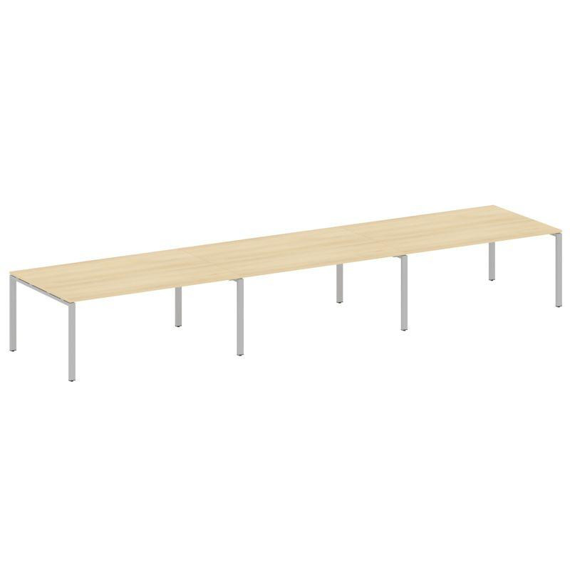 Metal System Переговорный стол (3 столешницы) на П-оразном м/к БП.ПРГ-3.5 Акация Лорка/Металл Серый