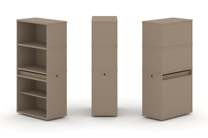 Estetica Набор №1. Тумба одиночная+высокая надставка ES.NB.1V-1 Латте 750*410*1520