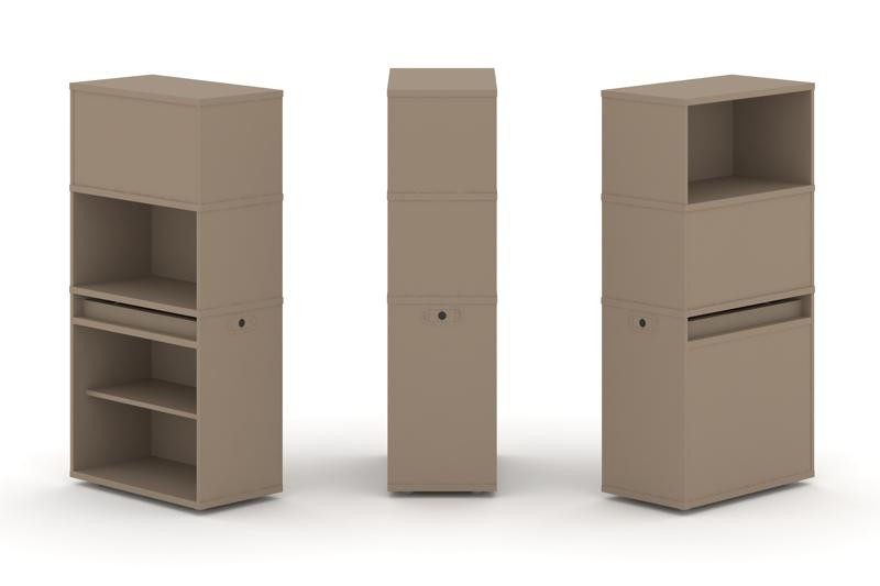 Estetica Набор №1. Тумба одиночная+высокая надставка ES.NB.1V-1 Латте 750*410*1520