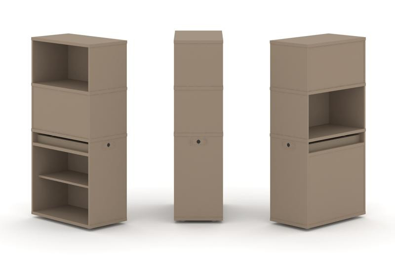 Estetica Набор №1. Тумба одиночная+высокая надставка ES.NB.1V-1 Латте 750*410*1520