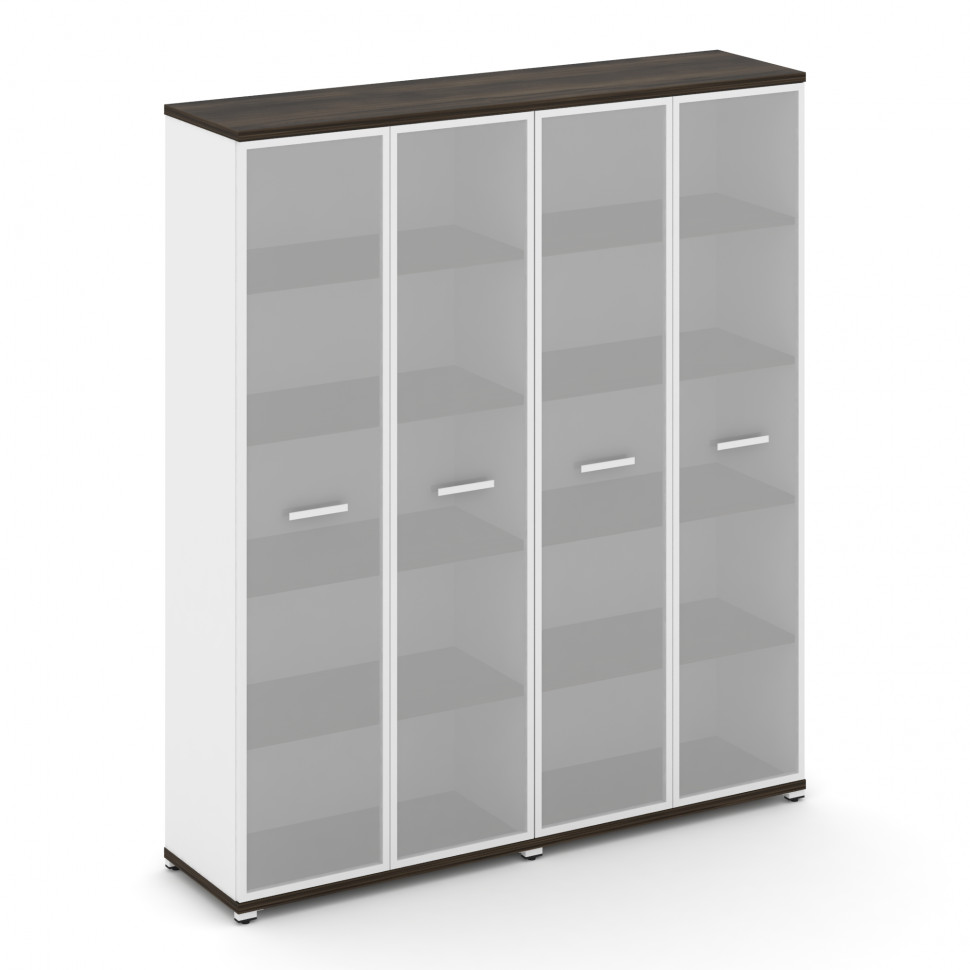 Concept Шкаф 2 широкие секции, 5 ниш CN.STS-528 RMW W Дуб Мали/Белый Бриллиант/Металл Белый/Сатин 16