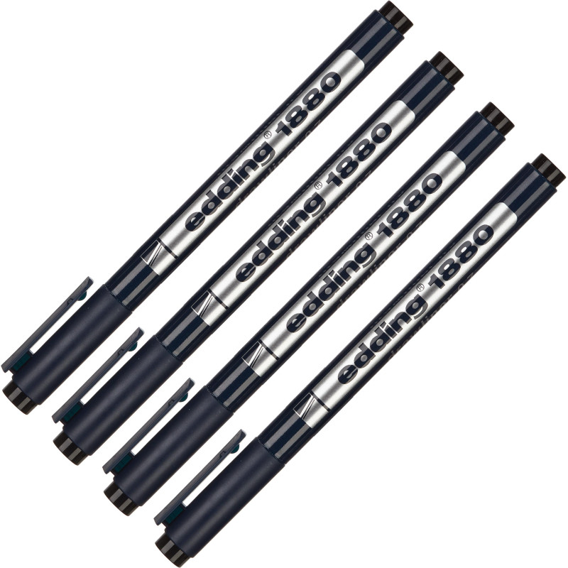 Линер EDDING E-1880/4S (0.25,0.35,0.5,0.7) набор 4 шт. черный д/че