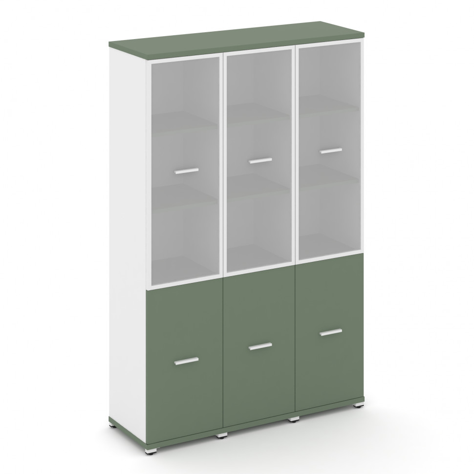 Concept Шкаф 3 узкие секции, 5 ниш CN.STU-532 RMW W Кобо/Белый Бриллиант/Металл Белый/Сатин 1252*420