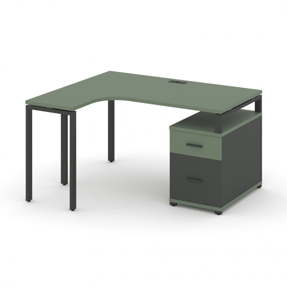 Concept Стол эргономичный с опорной тумбой CN.SA-302(L) A Кобо/Антрацит/Металл Антрацит 1380/1746*11 Concept Стол эргономичный с опорной тумбой CN.SA-302(L) A Кобо/Антрацит/Металл Антрацит 1380/1746*11