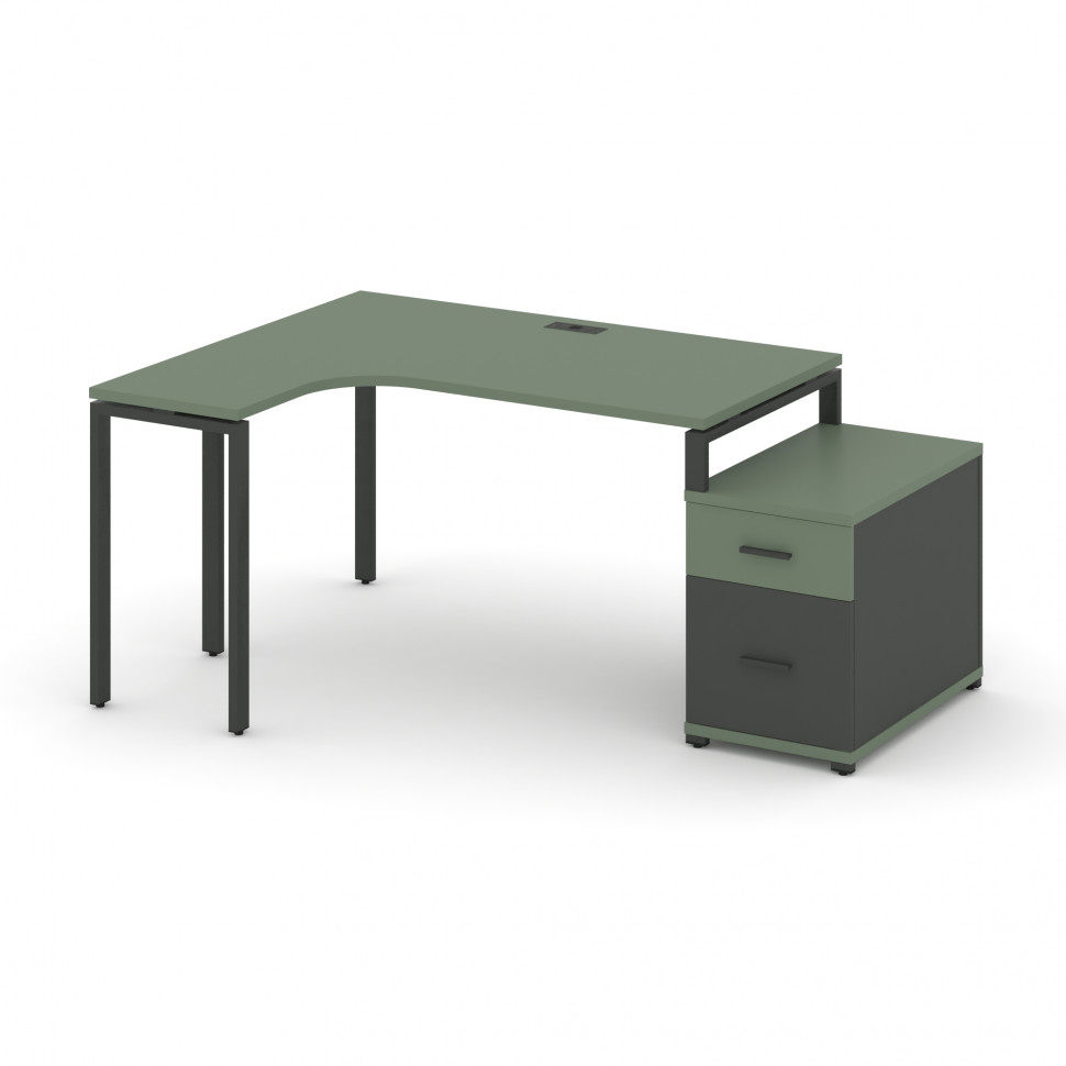 Concept Стол эргономичный с опорной тумбой CN.SA-302(L) A Кобо/Антрацит/Металл Антрацит 1380/1746*11 Concept Стол эргономичный с опорной тумбой CN.SA-302(L) A Кобо/Антрацит/Металл Антрацит 1380/1746*11