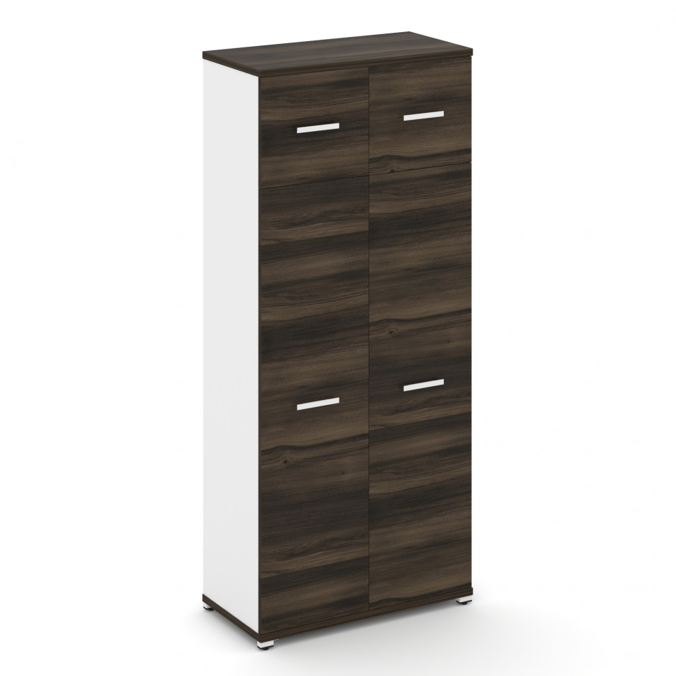 Concept Шкаф 1 широкая секция, 5 ниш CN.STS-517 W Дуб Мали/Белый Бриллиант/Металл Белый 836*420*1922