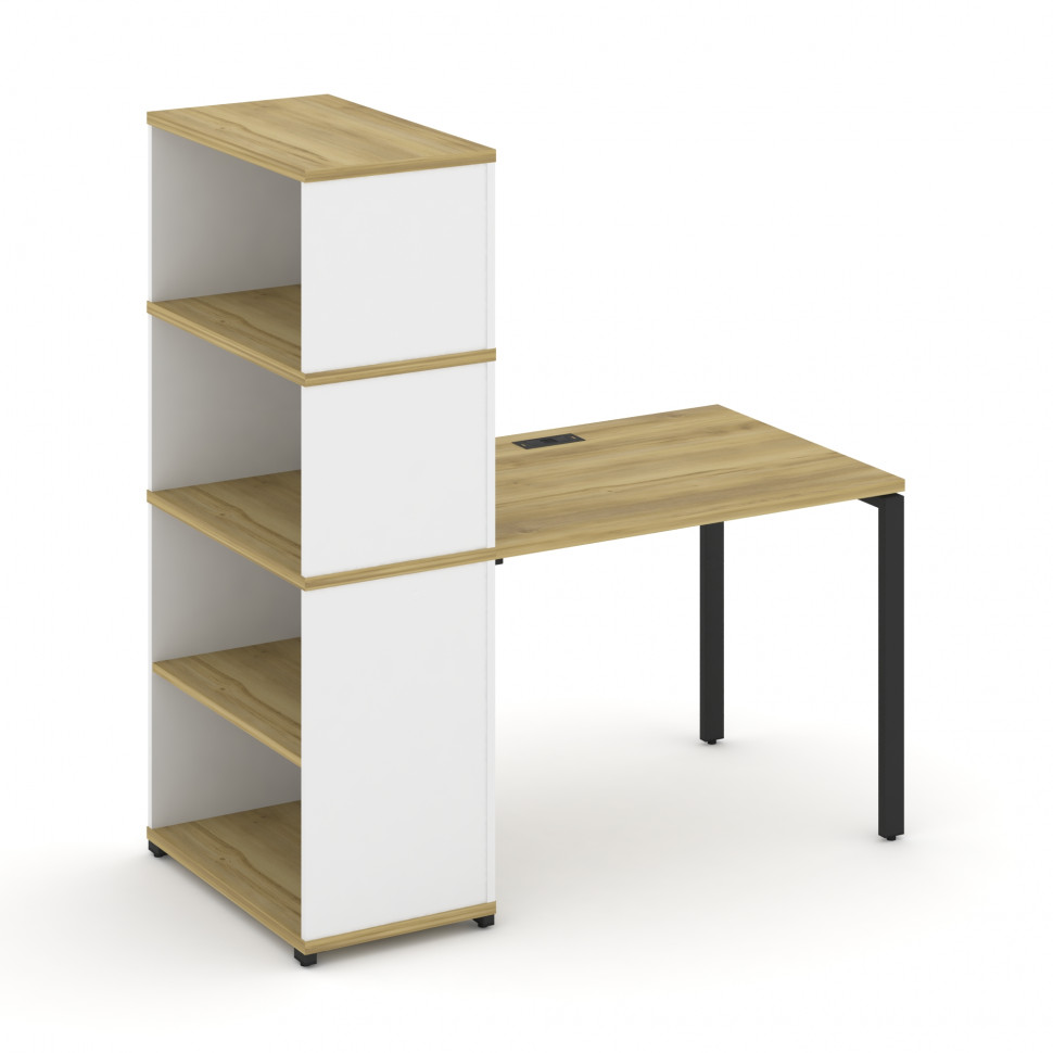 Concept Стол рабочий с опорным стеллажом с надставкой выс. CN.SP-213 Дуб Винченцо/Белый Бриллиант/Ме