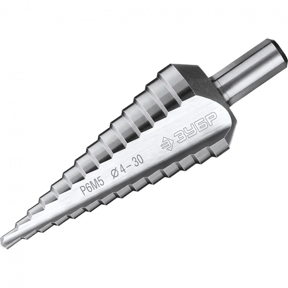 Сверло ступенчатое ЗУБР 4-30мм, 14 ступеней, сталь Р6М5 (29670-4-30-14_z01)