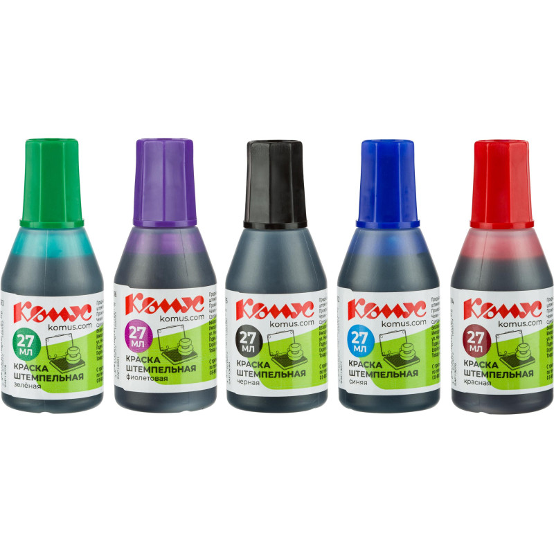 Краска штемпельная Комус синяя 27 мл