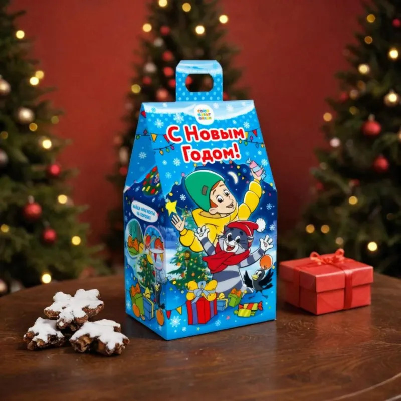 Новогодний сладкий подарок &#039;Праздник в Простоквашино&#039; 700 грамм, А25115
