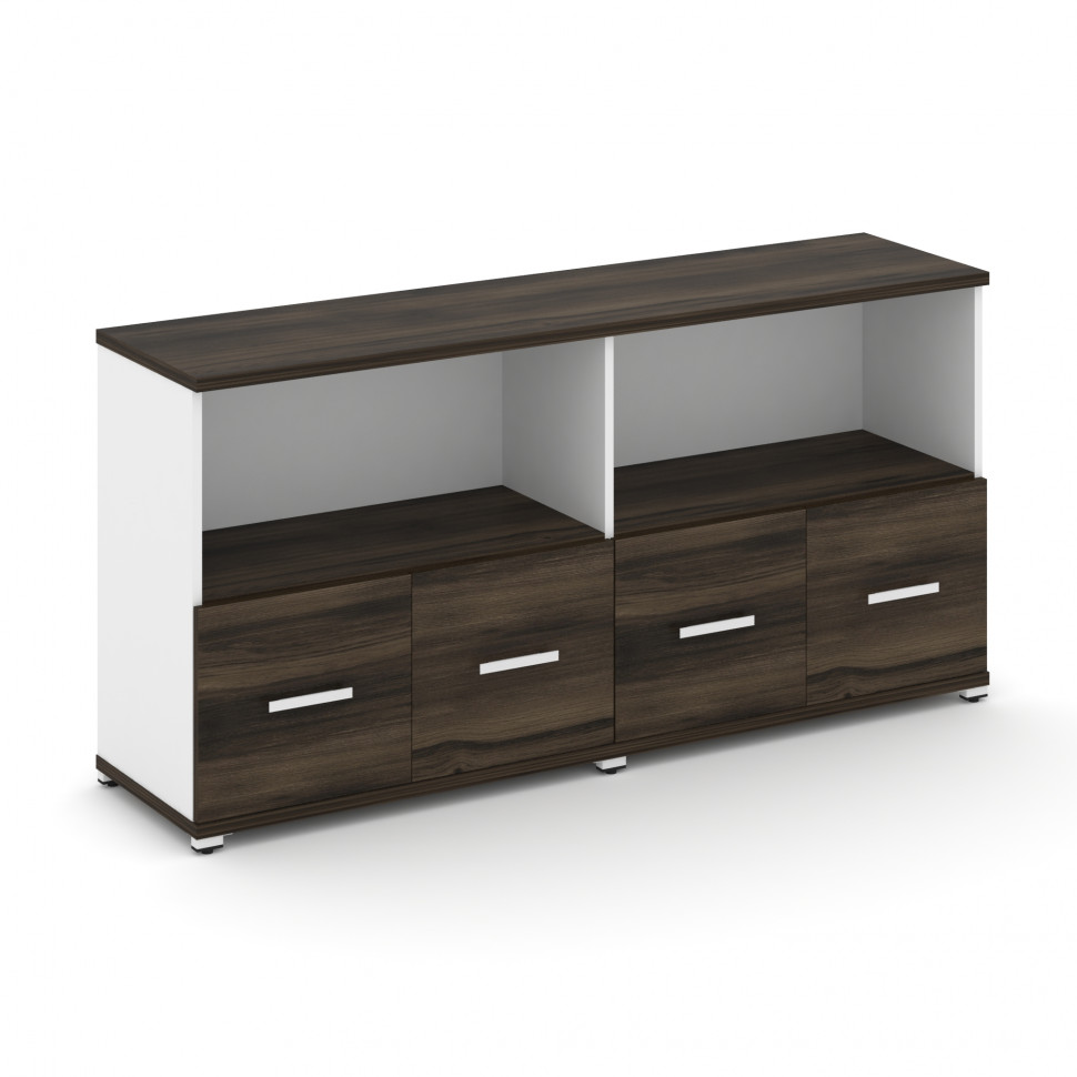 Concept Шкаф 2 широкие секции, 2 нишии CN.STS-221 W Дуб Мали/Белый Бриллиант/Металл Белый 1668*420*8