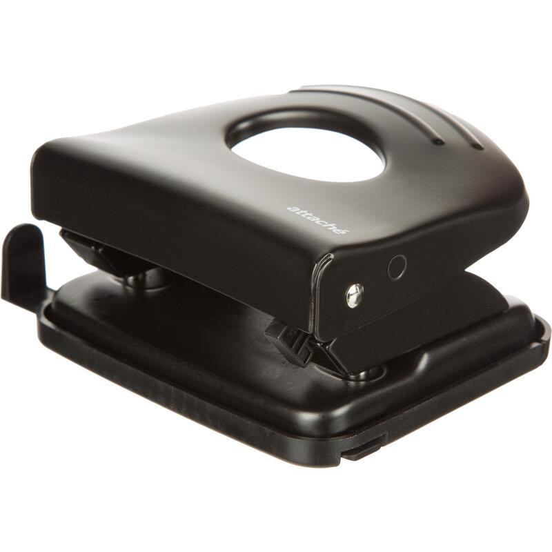 Дырокол металлический Attache Economy до 30 листов, с линейкой, цвет черный