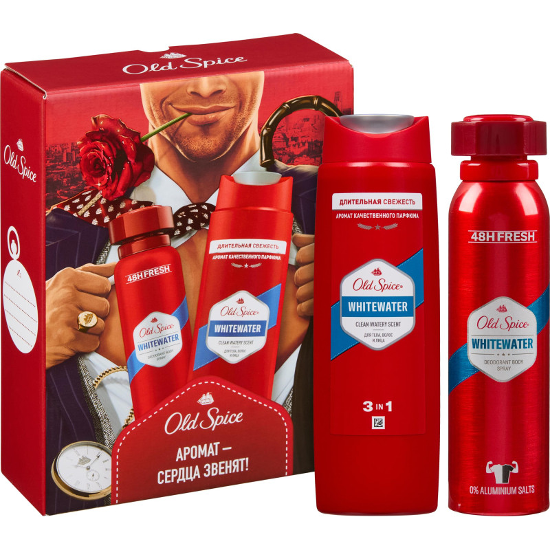 Подарочный набор Old Spice Whitewater дез-спрей 150мл гль душ 3в1 250мл муж