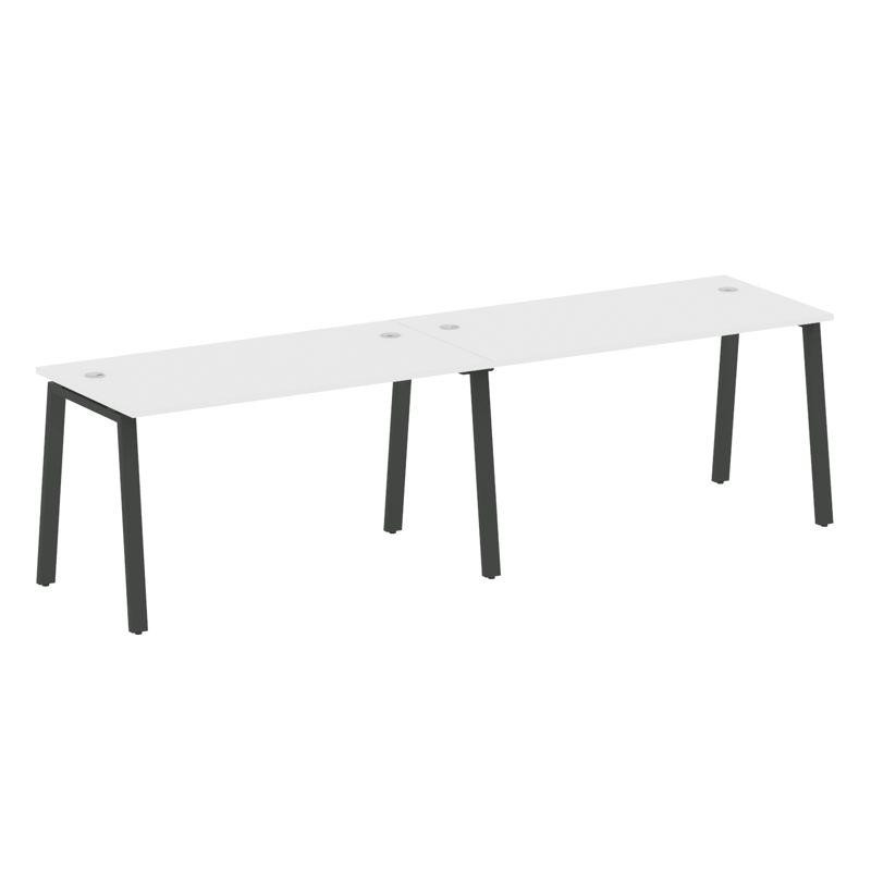 Metal System Рабочая станция на 2 места на А-образном м/к БА.СМ-2.3 Белый/Металл Антрацит 2800*720*7 Metal System Рабочая станция на 2 места на А-образном м/к БА.СМ-2.3 Белый/Металл Антрацит 2800*720*7