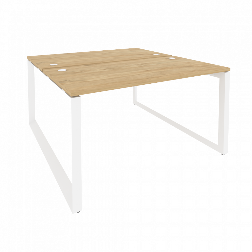 Onix Рабочая станция на О-образном м/к O.MO-D.RS-2.3.7 Тиквуд Светлый/Металл Белый 1380*1475*750