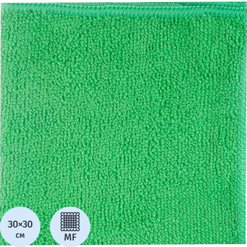 Салфетка хозяйственная из микрофибры универс 200г/м2 30х30см зел