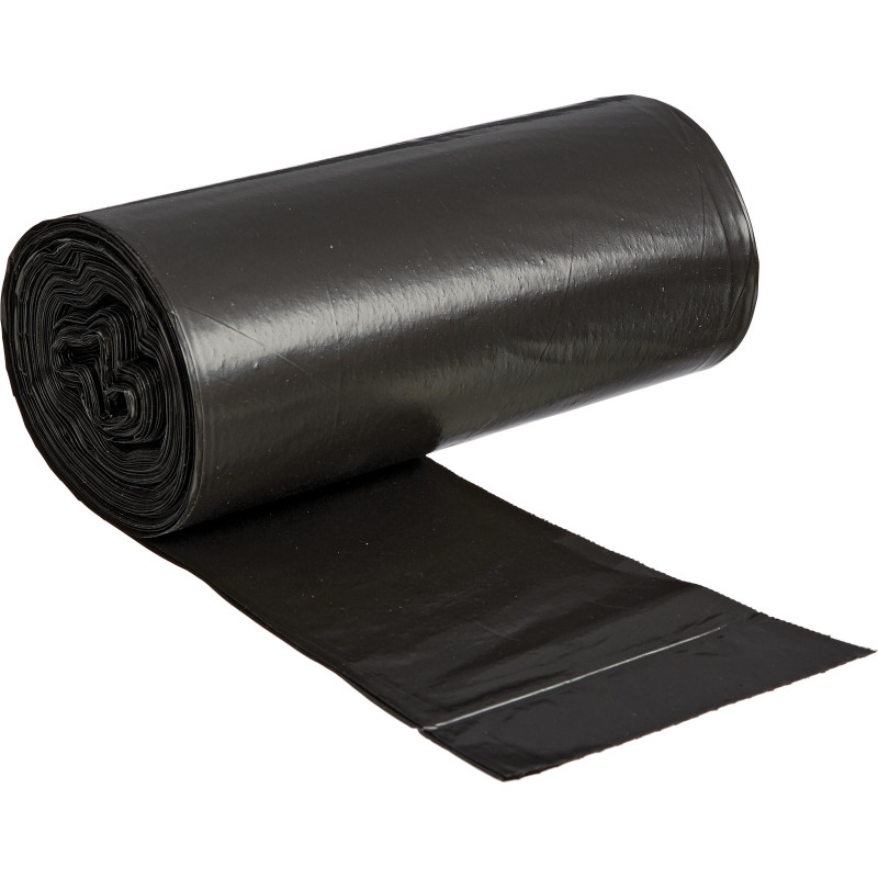 Мешки для мусора ПВД 60л 35мкм 20шт/рул черные 60x70см Комус с ручками