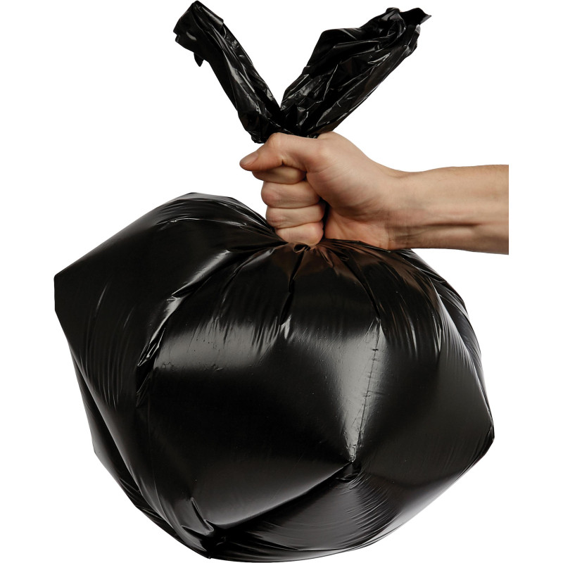 Мешки для мусора ПВД 60л 35мкм 20шт/рул черные 60x70см Комус с ручками