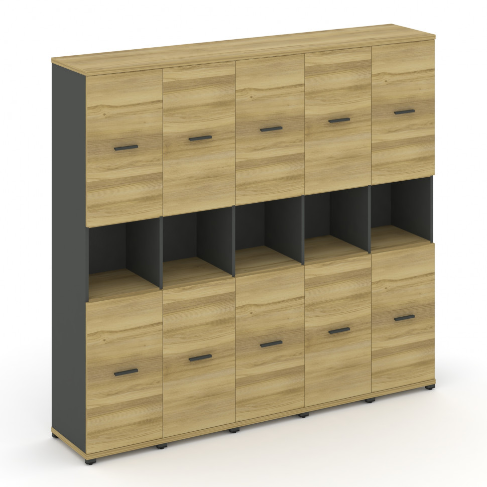 Concept Шкаф 5 узких секций, 5 ниш CN.STU-553 A Дуб Винченцо/Антрацит/Металл Антрацит 2084*420*1922