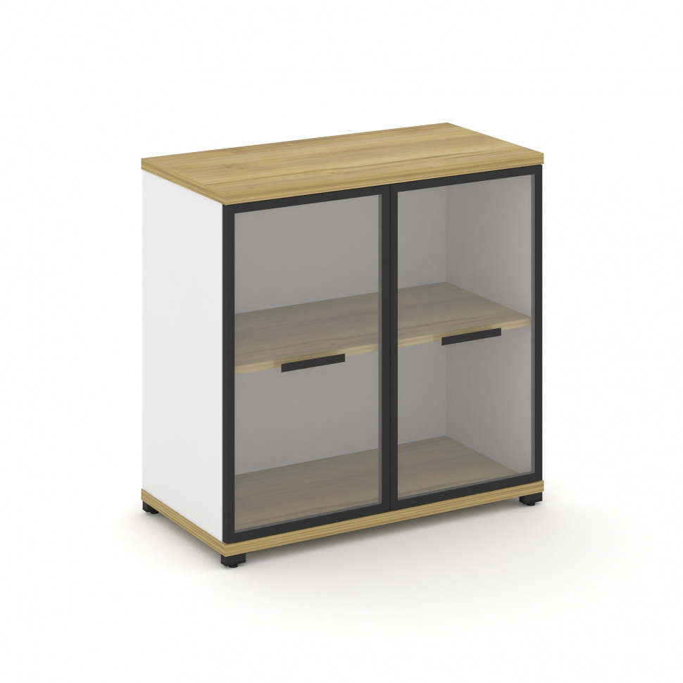 Concept Шкаф 1 широкая секция, 2 ниши CN.STS-213 RPB B Дуб Винченцо/Белый Бриллиант/Металл Черный/Пр