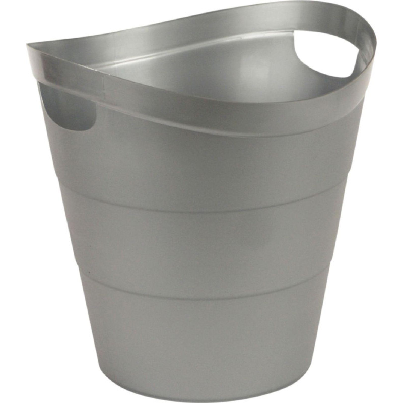 Корзина для мусора офисная 12л пластик, серая с ручками Uniplast КХУ-10