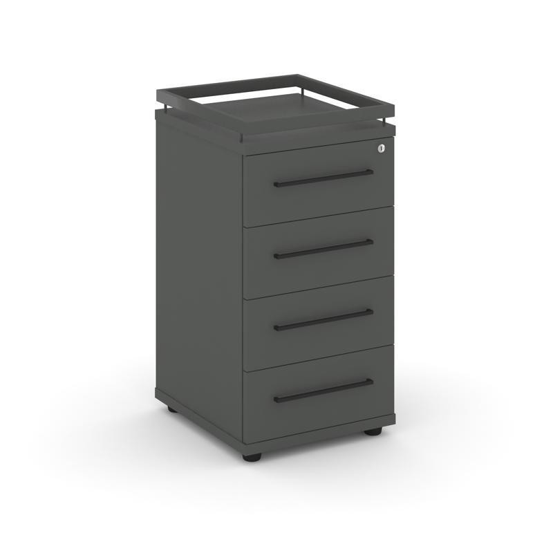 Rift Тумба приставная+рамка RF.TPR-002 Антрацит NEW/Металл Антрацит NEW/Черный Ручки 416*460*797