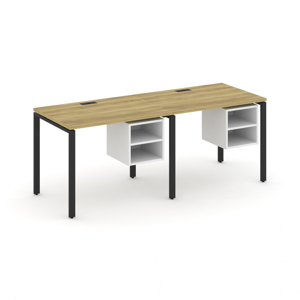 Concept Рабочая станция односторонняя с подвес. тумбами 2 места CN.ORS-105 Дуб Винченцо/Белый Брилли