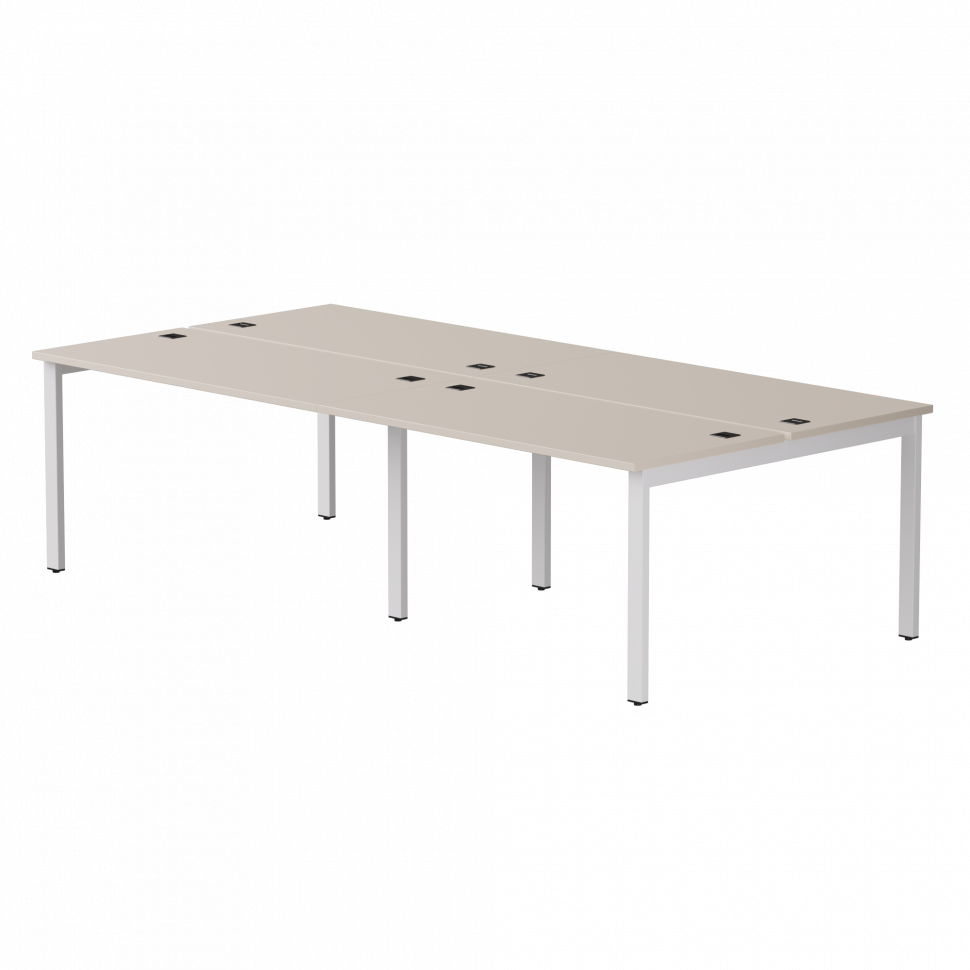 Бенч-система на 4 места Everprof EVO (ЭВО) на металлокаркасе 2760х670(1370)x755 Кашемир/Белый