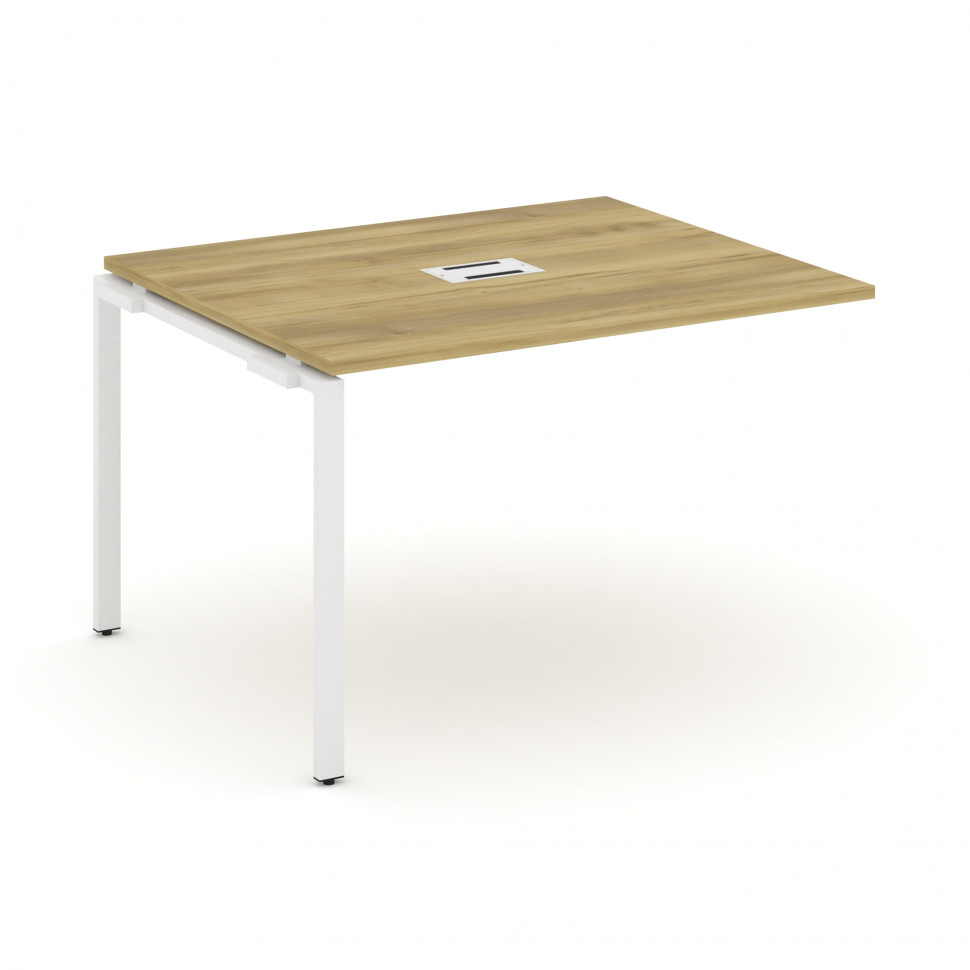 Concept Проходной наборный элемент переговорного стола CN.NPRG-012 Дуб Винченцо/Металл Белый 1180*98