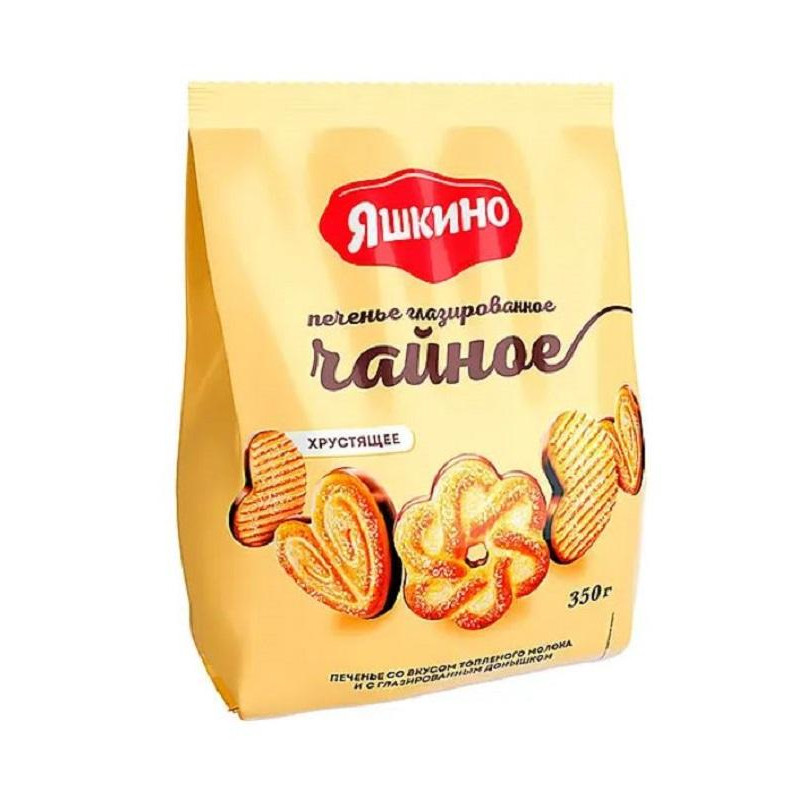 Печенье Яшкино Чайное сахарное глазир., 350г (РЕР334)