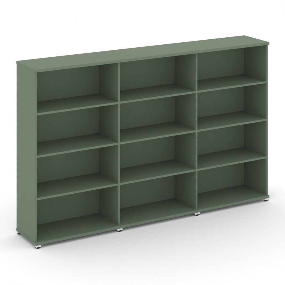 Concept Стеллаж 3 широкие секции, 4 ниши CN.STS-430 Кобо/Металл Белый 2500*420*1554