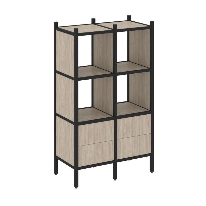 Loft Прямой стеллаж VR.L-03 Дуб Аттик/Металл Черный 862*446*1458 Loft Прямой стеллаж VR.L-03 Дуб Аттик/Металл Черный 862*446*1458