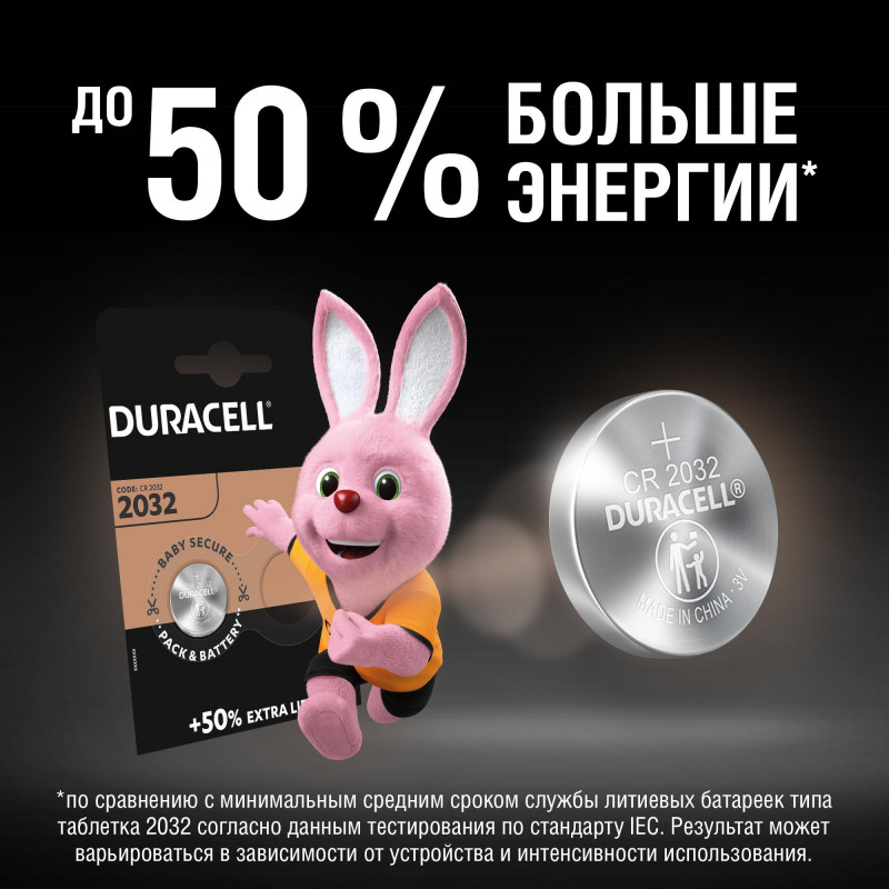 Батарейка DURACELL CR2032-2BL литий бл/2шт