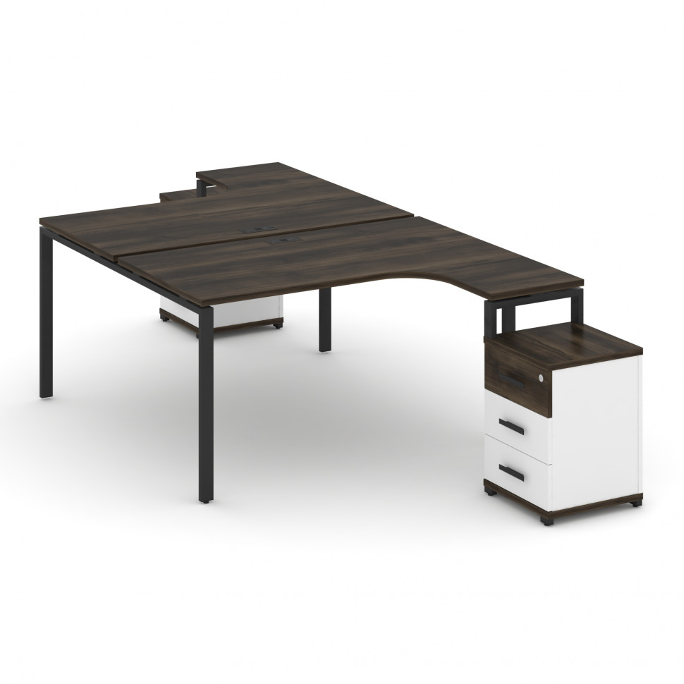 Concept Рабочая станция с 2 опорными тумбами CN.DSA-305 B Дуб Мали/Белый Бриллиант/Металл Черный 138