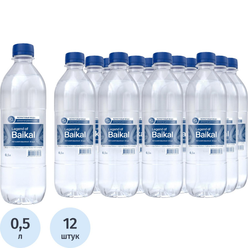 Вода питьевая LEGEND of BAIKAL негаз., 0,5л ПЭТ (U)
