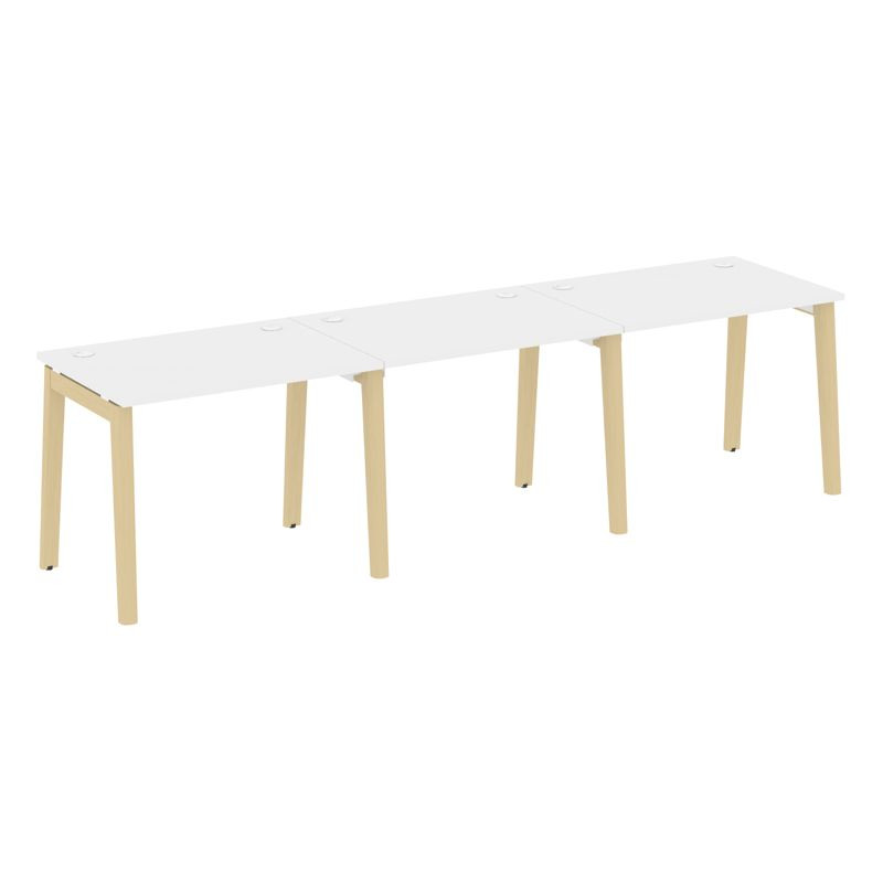 Onix Wood Рабочая станция OW.RS-3.1.7 Белый Бриллиант/Дуб Светлый/Металл Белый 2940*720*750