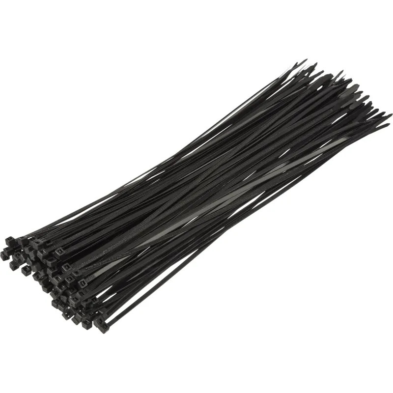 Хомут стяжка нейлоновая TOPFORT 4х300 (3,6х300 мм) чёрный 100 шт/уп